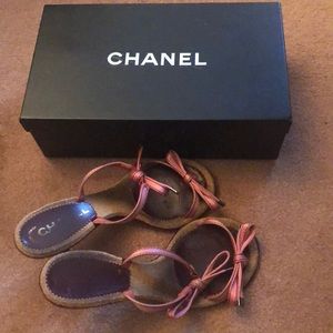 Chanel well loved mule sandals (size 37)